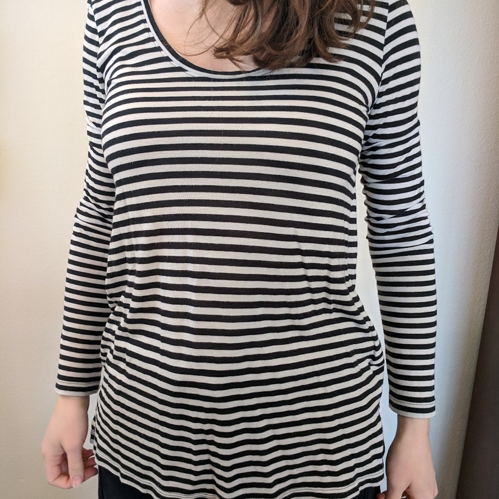 Banana Republic B/W Striped L/S Shirt Sz. M